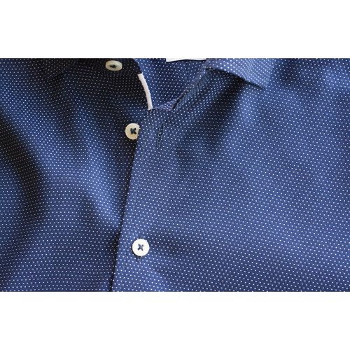 Camisa de caballero Mod. PURPLE BOW 49 (601) Marino/Blanco Talla S