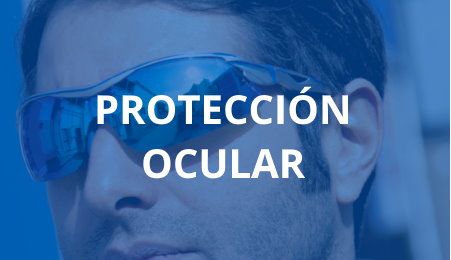 Trabajador con gafas azules de protección ocular con filtro solar