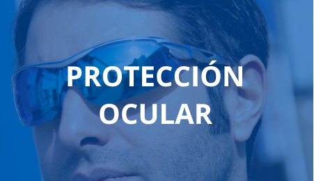 Trabajador con gafas azules de proteccin ocular con filtro solar