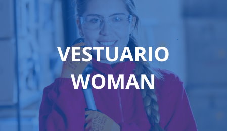 Mujer con guantes, gafas y traje de proteccin laboral industrial