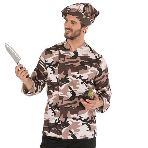 Chaqueta de cocina mod. GOYA con AEROSIVER y estampado Camuflaje (5103) Talla XS