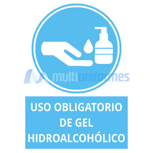 Seal "Uso obligatorio de gel hidroalcohlico"