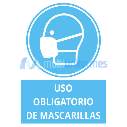 Seal "Uso obligatorio de mascarilla". Tamao 40x30
