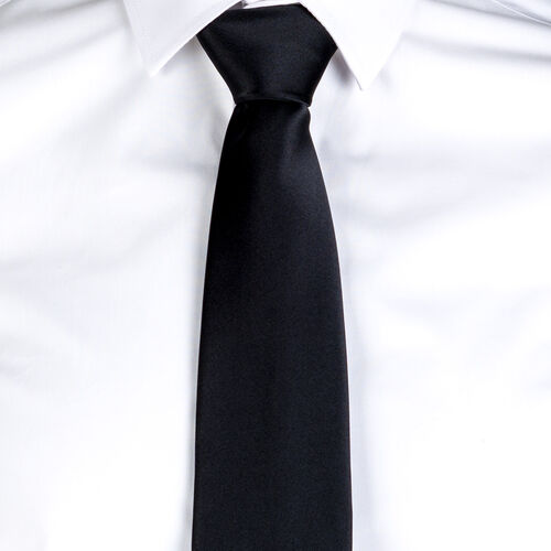 Corbata de raso sin nudo (001) Negro Talla nica
