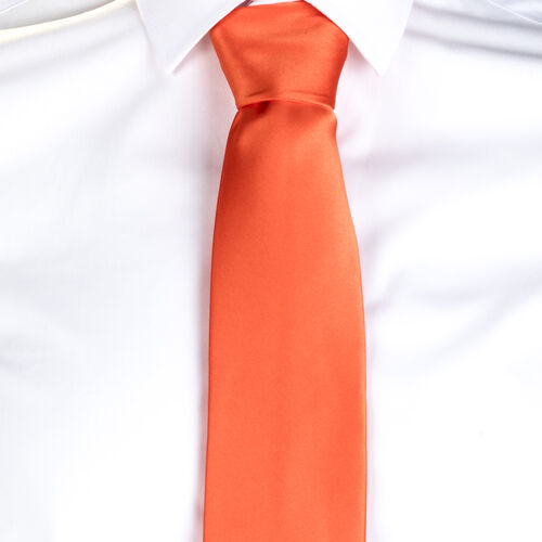 Corbata de raso sin nudo (116) Naranja Talla nica