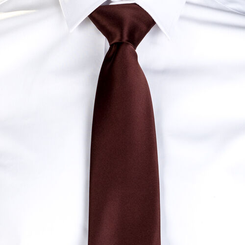 Corbata de raso sin nudo (124) Marron Talla nica