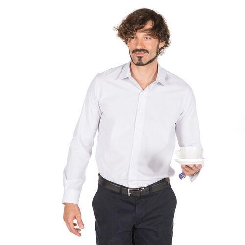 Camisa de caballero SLIM FIT Mod. GIANNI (1101) Blanco Punteado Talla 38