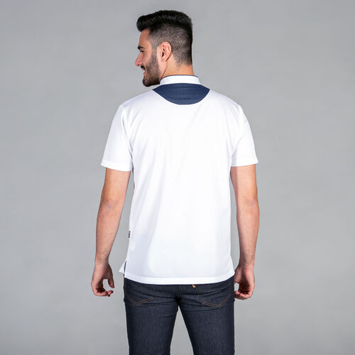 Polo con cuello mao tejano (101) Blanco Talla XS