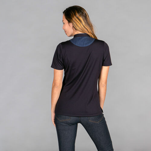 Polo de mujer con cuello mao tejano (001) Negro Talla XS