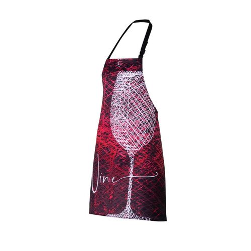 Delantal con peto con estampado sublimado (5124) Wine Talla nica