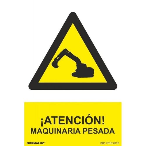 Seal "ATENCIN! MAQUINARIA PESADA". Tamao 300x400