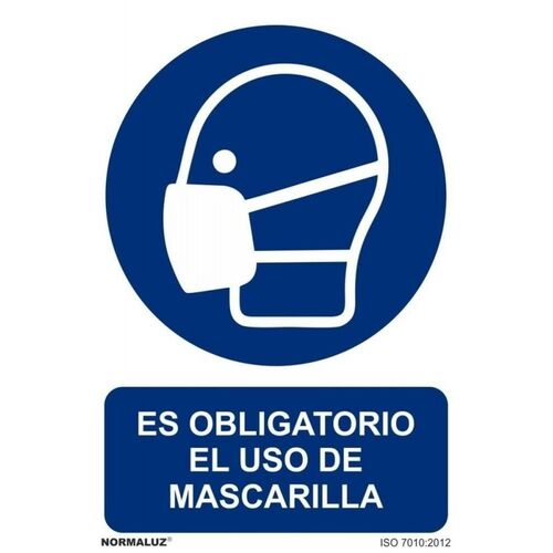 Seal "ES OBLIGATORIO EL USO DE MASCARILLA". Tamao 300x400