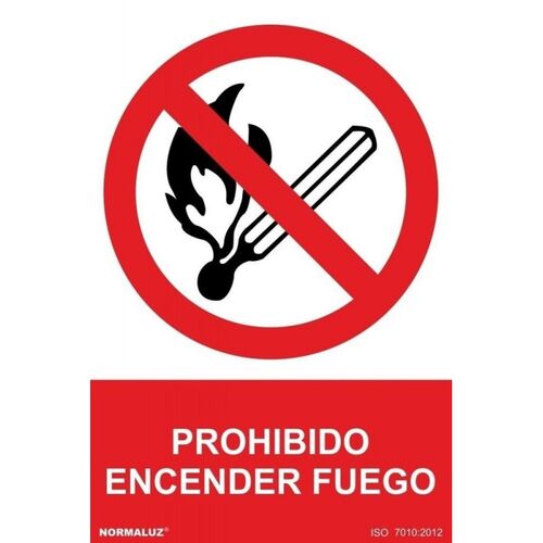 Seal "PROHIBIDO ENCENDER FUEGO". Tamao 300x400