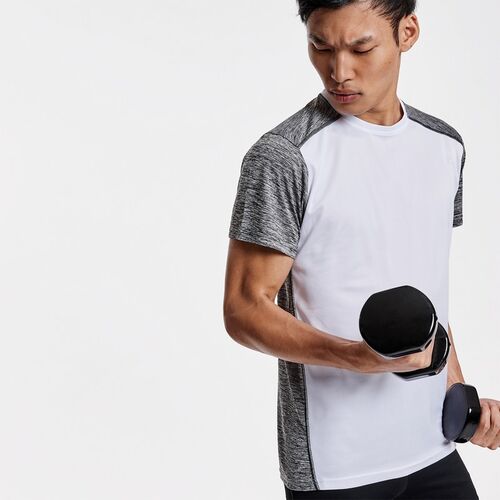Camiseta técnica Mod. ZOLDER (1243) Blanco / Negro vigoré Talla L