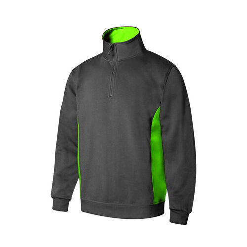 Sudadera bicolor Mod. 105704 Gris / Verde Lima Talla XS