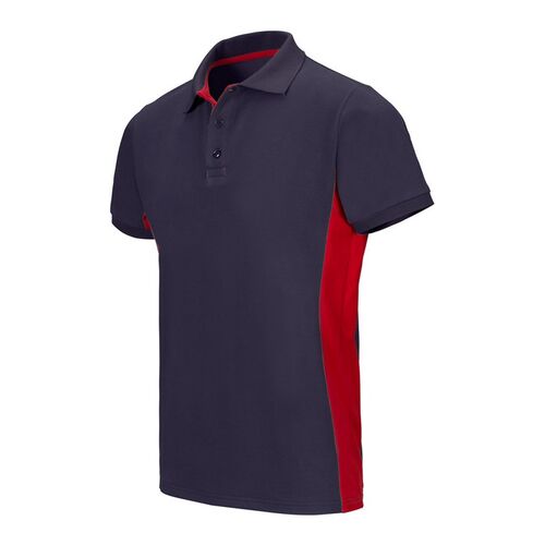 Polo bicolor de manga corta Azul Marino / Rojo Talla XS