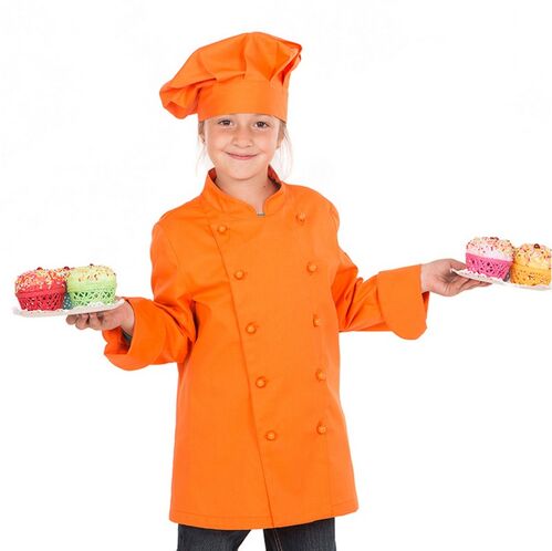 Chaquetilla de cocinero infantil (116) Naranja Talla 4 