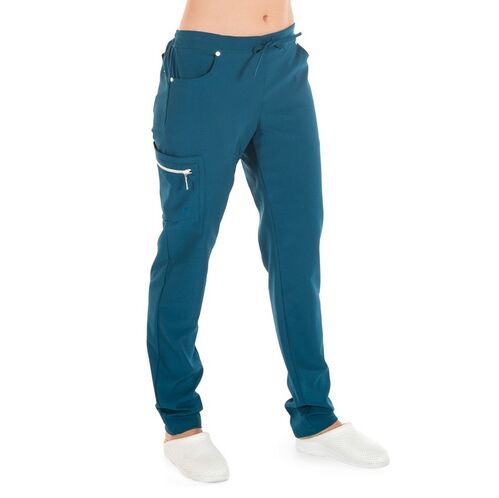 Pantalón sanitario unisex multibolsilos de microfibra (001) Negro Talla XS (145) Verde Petroleo Talla XS