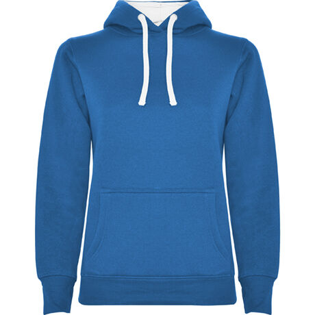 Sudadera con capucha de mujer Mod. URBAN WOMA (05/01) Azul Royal / Blanco Talla S