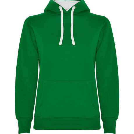 Sudadera con capucha de mujer Mod. URBAN WOMA (20/01) Verde Kelly/Blanco Talla S