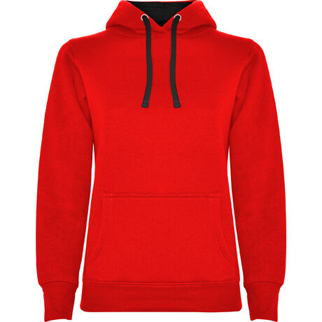 Sudadera con capucha de mujer Mod. URBAN WOMA Rojo / Negro (60/02) Talla S