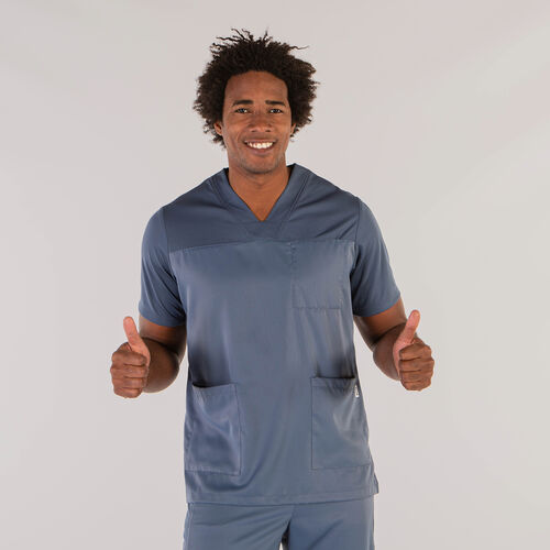 Casaca sanitaria Mod. IZAN PEACH (153) Azul Petroleo Talla XS