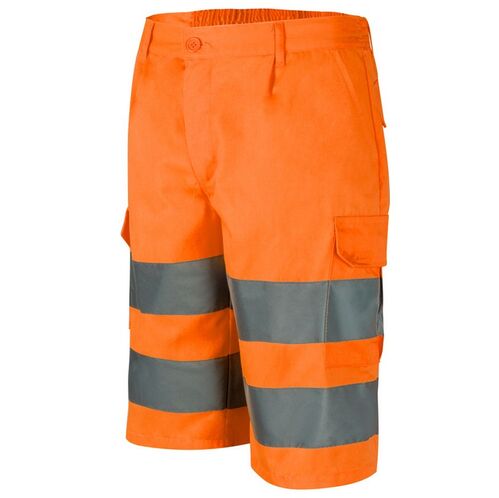 Bermuda multibolsillos de alta visibilidad Naranja Fluor Talla S