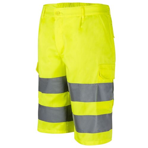 Bermuda multibolsillos de alta visibilidad Amarillo Fluor Talla S