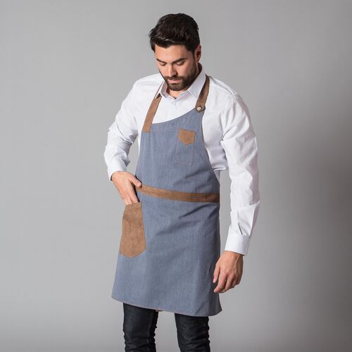 Delantal con peto combinado con antelina