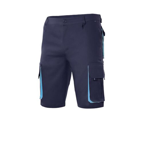 Bermuda multibolsillos bicolor Azul marino / Celeste Talla 36