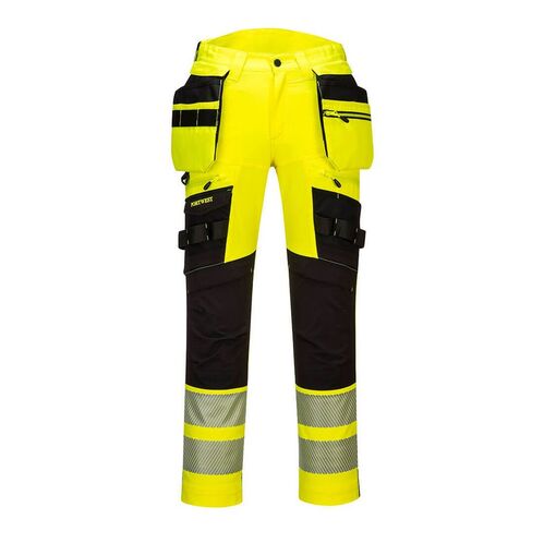 Pantaln elstico de alta visibilidad DX4 Amarillo Fluor / Negro Talla 34