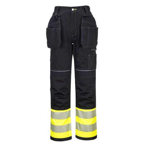 Pantaln de alta visibilidad PW3 Amarillo Fluor / Negro Talla 34