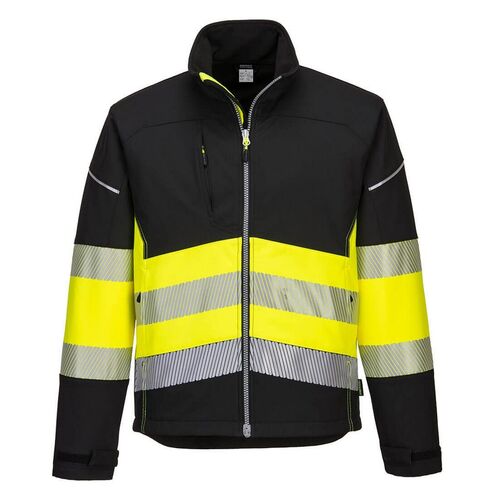 Softshell de alta visibilidad PW3 Amarillo Fluor / Negro Talla S