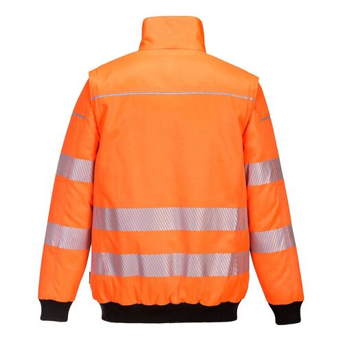 Cazadora de alta visibilidad PW3 Naranja Fluor / Negro Talla S