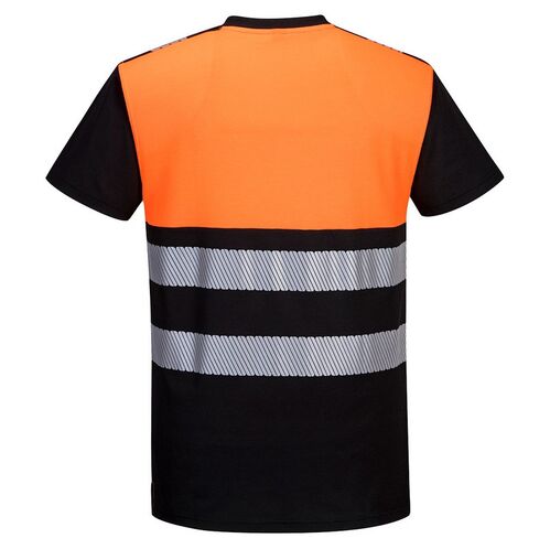 Camiseta de alta visibilidad PW3 Naranja Fluor / Negro Talla S