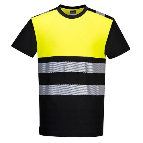 Camiseta de alta visibilidad PW3 Amarillo Fluor / Negro Talla S