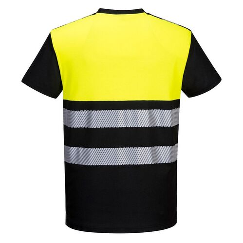 Camiseta de alta visibilidad PW3 Amarillo Fluor / Negro Talla S