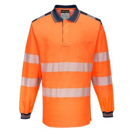 Polo A/V Mod. PW3 NARANJA/MARINO