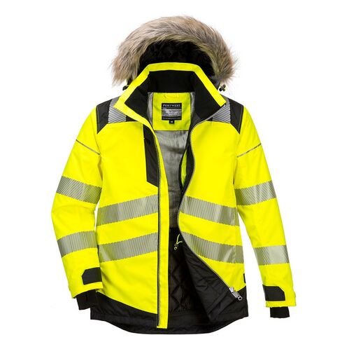 Parka de alta visibilidad PW3 Amarillo Fluor / Negro Talla S