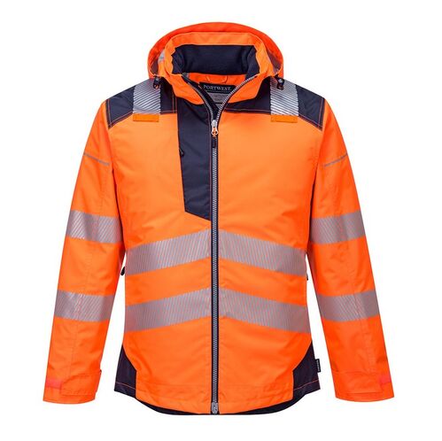 Chaqueta de invierno de alta visibilidad PW3 Naranja Fluor / Azul Marino Talla M