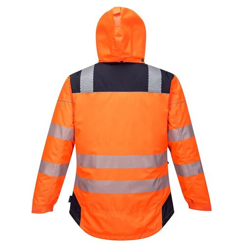 Chaqueta de invierno de alta visibilidad PW3 Naranja Fluor / Azul Marino Talla M