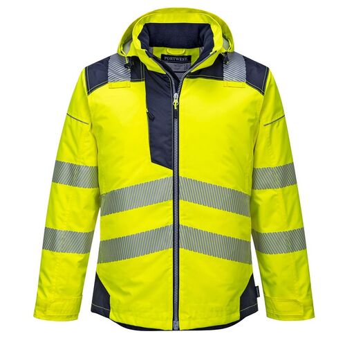 Chaqueta de invierno de alta visibilidad PW3 Amarillo Fluor / Azul Marino Talla M