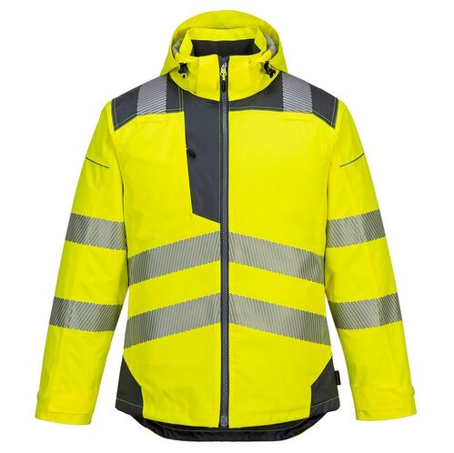 Chaqueta de invierno de alta visibilidad PW3 Amarillo Fluor / Gris Talla M