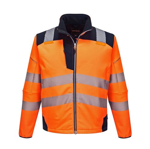 Softshell de alta visibilidad PW3 Naranja Fluor / Azul Marino Talla M