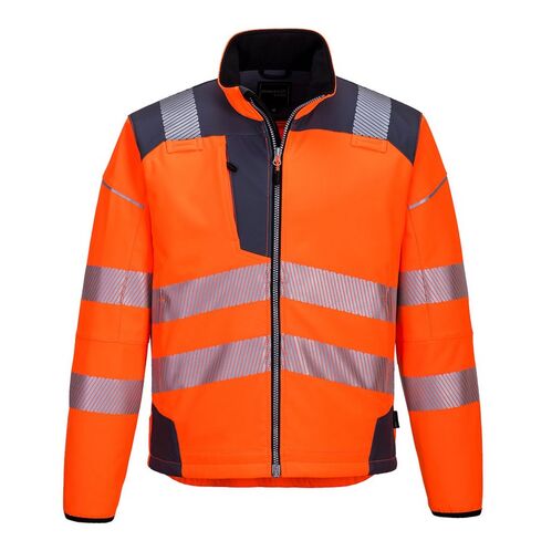 Softshell de alta visibilidad PW3 Naranja Fluor / Gris Talla M