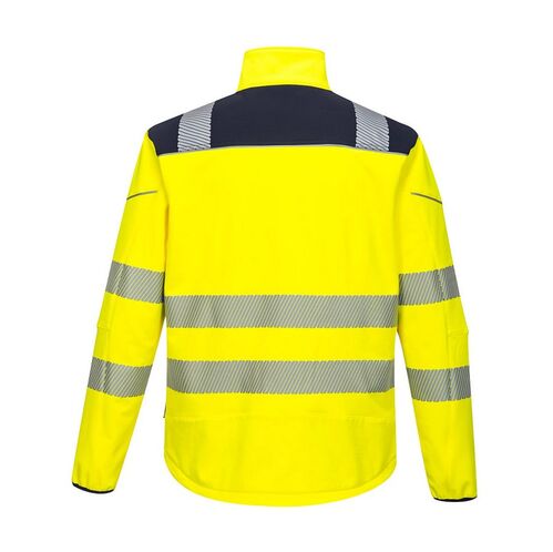 Softshell de alta visibilidad PW3 Amarillo Fluor / Azul Marino Talla S