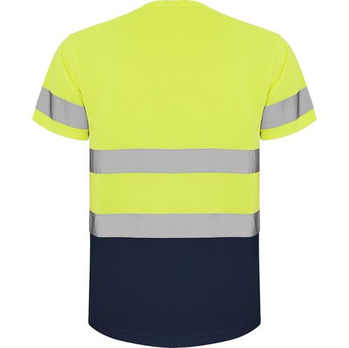 Camiseta de alta visibilidad Amarillo Fluor / Azul Marino Talla M