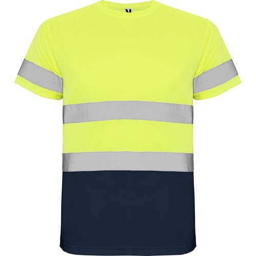 Camiseta de alta visibilidad Amarillo Fluor / Azul Marino Talla L