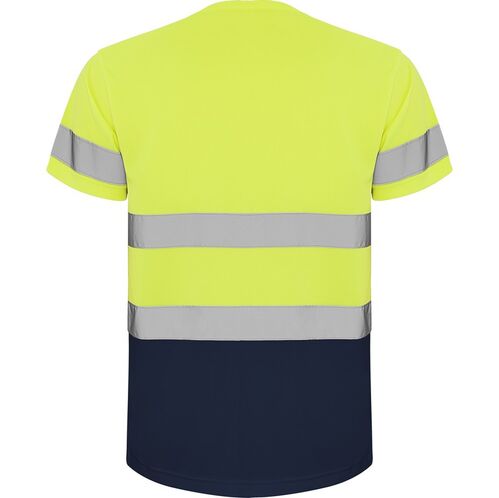 Camiseta de alta visibilidad Amarillo Fluor / Azul Marino Talla L