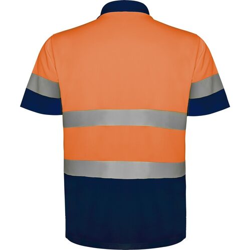 Polo de alta visibilidad Mod. POLARIS Naranja Fluor / Azul Marino Talla S